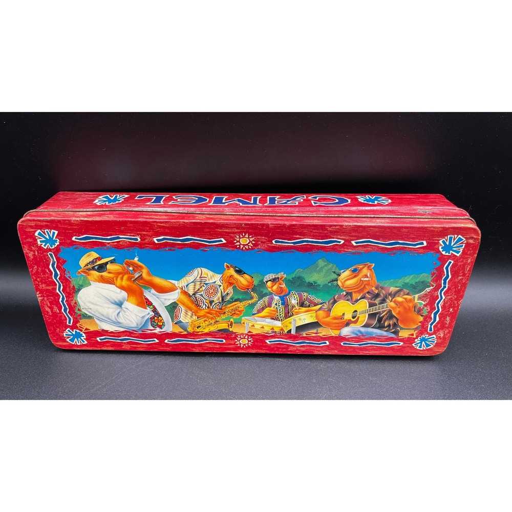 Vtg 1994 Joe Cool Camel Cigarette Tin Band‎ Collectible Storage Box 12x4.5x2 in